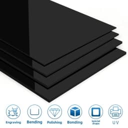 Mirror Light Black Acrylic Board Can Reflect Sheet Methacrylate Plate Custom DIY Craft Project Sign Table Number Sign