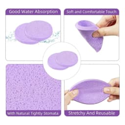 Compress Face Wash Puff with Storage Box Facial Cleansing Sponge for Makeup Remover Round Face Wash Sponge Skincare Beauty Tool