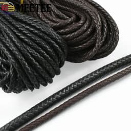 5Meters PU Leather Braided Cord 3-10mm Round Rope DIY Jewelry Making Keychain Bracelet Craft Supplies Black Coffee Macrame