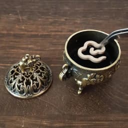 Elephant Lucky Incense Burner Metal Lotus Incense Burner Bowl Incense Holder With Handle Yoga Meditation Home Decor AncientStyle