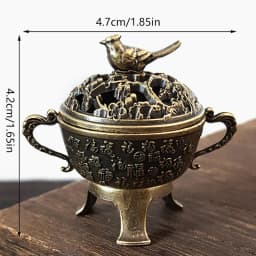 Elephant Lucky Incense Burner Metal Lotus Incense Burner Bowl Incense Holder With Handle Yoga Meditation Home Decor AncientStyle