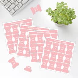 5 Sheets 2 Color Self-adhesive Stamping Labels Monthly Planner Tabs Book Notes Calendar Sticky Tags Office Pad Study Journal