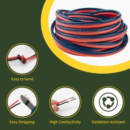 8-10-12-14-16-18-20-22-24-26-28-30 Gauge Electrical Wire 5meter 2 Conductors Parallel Wire Red Black Silicone Tinned Copper Wire