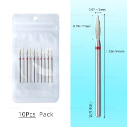 HYTOOS 10Pcs/Pack Diamond Nail Drill Bits Pro Russian Cuticle Clean Bit for Nail Dead Skin Cuticle Cleaner Pre-treatment Tools