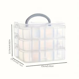 3-layer 18 Compartment Transparent Storage Box, Jewelry and Toy Storage Box, Suitable for Kitchen, Jewelry Organizer