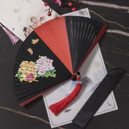 Chinese Style Japanese Classical Folding Fan Black Portable Women's Folding Fan Exquisite Ancient Style Bamboo Fan