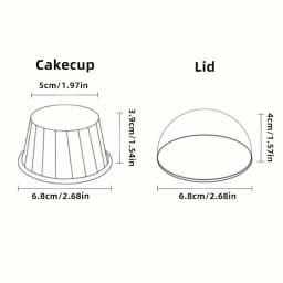 Set, 50pcs Disposable Cupcake Cups with Lids, Disposable Muffin Cups, Heat Resistant Glossy Cupcake Liners, Baking Cups