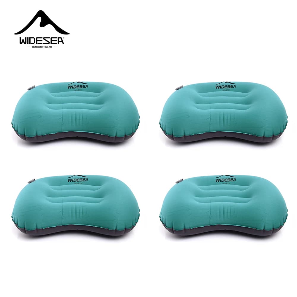 Widesea Portable Inflatable Pillow Camping Equipment Compressible Folding Air Cushion Outdoor Protective Tourism Sleeping 4pc