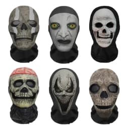 Halloween Ghost Face 3D Mask Balaclava Full Face Elastic Mesh Breathable Skull Headcovers Horror Party Halloween Cosplay Props