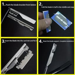 Stainless Steel Foldable Manual Razor | 10-Pack Replacement Blades | Men's Grooming Essential for Smooth & Close Shave