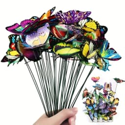 ,24pcs Glow In The Dark Luminous Butterfly Stakes - Perfect For Outdoor Garden Lawn Decoration!