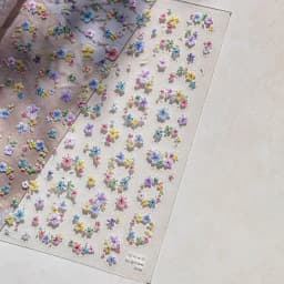 Colorful Floral Nail Art Sticker Summer Garden Motifs Juicy Flower Petals Dimensional Botanical Patterns Adhesive Manicure Decal