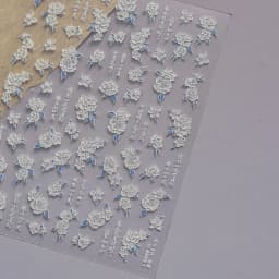 Colorful Floral Nail Art Sticker Summer Garden Motifs Juicy Flower Petals Dimensional Botanical Patterns Adhesive Manicure Decal
