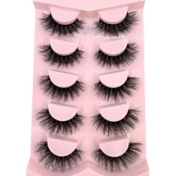 New 5 Pairs of Fake Eyelashes, Mink Fur Soft and Fluffy, Short, Drag Queen Lashes Naturally Curled, Suitable for Self Grafting