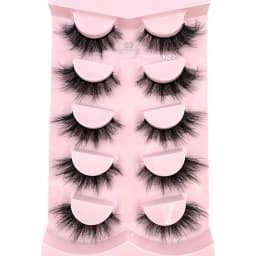 New 5 Pairs of Fake Eyelashes, Mink Fur Soft and Fluffy, Short, Drag Queen Lashes Naturally Curled, Suitable for Self Grafting