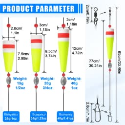 Fishing bobbers Popping Corks for Saltwater Float Rig Weighted fishing floats and bobbers for Redfish Surf fishing Tackle