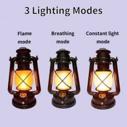 Vintage Lantern Portable Camping Light Rechargeable Outdoor Hanging Travel Light 3 Lighting Modes For Bar Restaurant Decoration