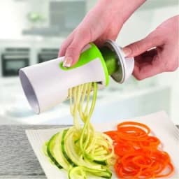 LMETJMA Heavy Duty Zucchini Pasta Noodle Spaghetti Maker Spiralizer Vegetable Slicer KC0335 Cutter for Healthier Cooking