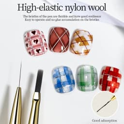 RSNAIL Nail Art Brush Set Vintage Checker Brush Ultra-Fine Drawing Painting Brushes Nail Art Kit with Y2K Style Manicure Tools