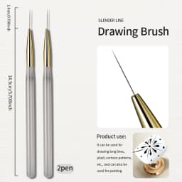 RSNAIL Nail Art Brush Set Vintage Checker Brush Ultra-Fine Drawing Painting Brushes Nail Art Kit with Y2K Style Manicure Tools