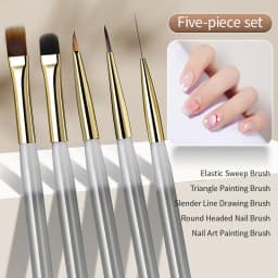 RSNAIL Nail Art Brush Set Vintage Checker Brush Ultra-Fine Drawing Painting Brushes Nail Art Kit with Y2K Style Manicure Tools