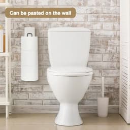 Bathroom Toilet Paper Holder with Storage Extra 3 Rolls, Over The Tank Toilet Paper Holder Wall Mount, Small Restroom Organizer