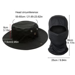 2Pcs/Set Men's Sun Protection Wide Brim Hat With Balaclava Mix Set Breathable Hunting Hat Outdoor Camping Hiking Fishing Cap