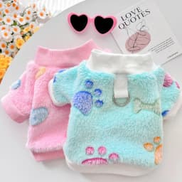 Super Soft Warm Winter Dog Jacket Hearted Print Plush Holiday Valentine's Pet Clothes Cold Weather Dog Hoodie