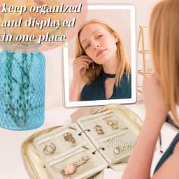 Travel Jewelry Organizer Case,Jewelry Bags Jewelry Storage Book Binder with Clear Zipper Velvet Pouch for Traveling,Earrings