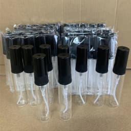 Bulk Pack 5/10/20/50/100PCS 5ML Black Glass Spray Bottles with 4 Essential Accessories - Dropper Funnel Dispenser Syringe