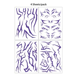 4 Sheets Waterproof Huntrix Temporary Tattoos for Women Men Face Body Art Blacklight Party Cosplay Body Stickers for Performance