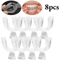 1/4/8pcs Anti Snoring Bruxism Sleeping Mouth Guard Tray Stop Teeth Grinding Sleep Aid Night Guard Gum Shield Mouth Health Care