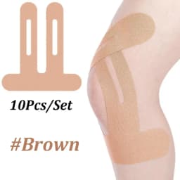 10PCS Precut Kinesiology Tape For Knees,Waterproof Elastic Breathable Knee Tape,Athletic Tape Provide Support Stability Running