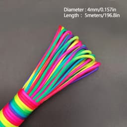 5/10/31meters 2mm/3mm/4mm Diameter Rainbow Pope 7 Strands Parachute Rope Climbing Camping Survival Gear Parachute Rope Bracelet