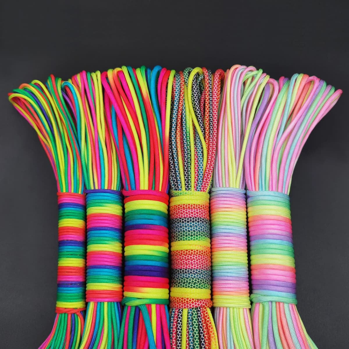 5/10/31meters 2mm/3mm/4mm Diameter Rainbow Pope 7 Strands Parachute Rope Climbing Camping Survival Gear Parachute Rope Bracelet
