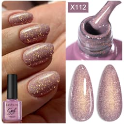 LILYCUTE 5ML Champagne Gold Reflective Glitter Liner Gel Nail Polish Bright Sparkling French Semi Permanent Nail Painting UV Gel