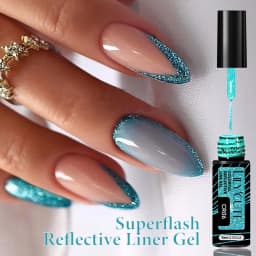 LILYCUTE 5ML Champagne Gold Reflective Glitter Liner Gel Nail Polish Bright Sparkling French Semi Permanent Nail Painting UV Gel
