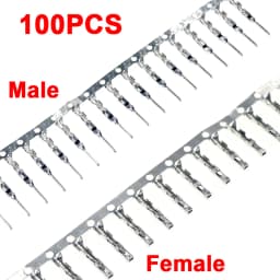 100PCS Dupont Connector 2.54mm Jumper Wire Cable Pin Connector Terminal Female Male Pin Connector for Housing Jumper