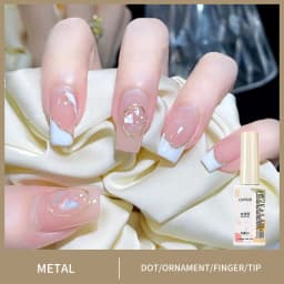 1Box Metallic Gel Gold Mirror Effect Gel Nail Polish French Nail Art Line/Flower Painting Gel Glitter UV Gel Nail Soak Off #8YQW