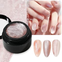 1Box Metallic Gel Gold Mirror Effect Gel Nail Polish French Nail Art Line/Flower Painting Gel Glitter UV Gel Nail Soak Off #8YQW