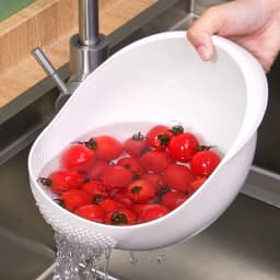 Rice Sieve Plastic Colander Kitchen Drain Basket with Handles Rice Bowl Strainer Basket Sink Drain Kitchen Tools