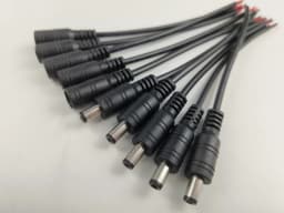 1/5/10 Pcs 5.5x2.1mm DC Male Female Power Plug Cable Wire Jack Adapter Connector for CCTV Single Color 3528 5050 LED Tape Light