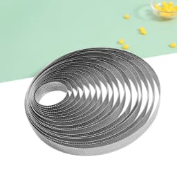 Stainless Steel Mousse Cake Mold Heat-Resistant Perforated Round Tart Ring Cookies Pastry Circle Cutter Mold Baking Tools