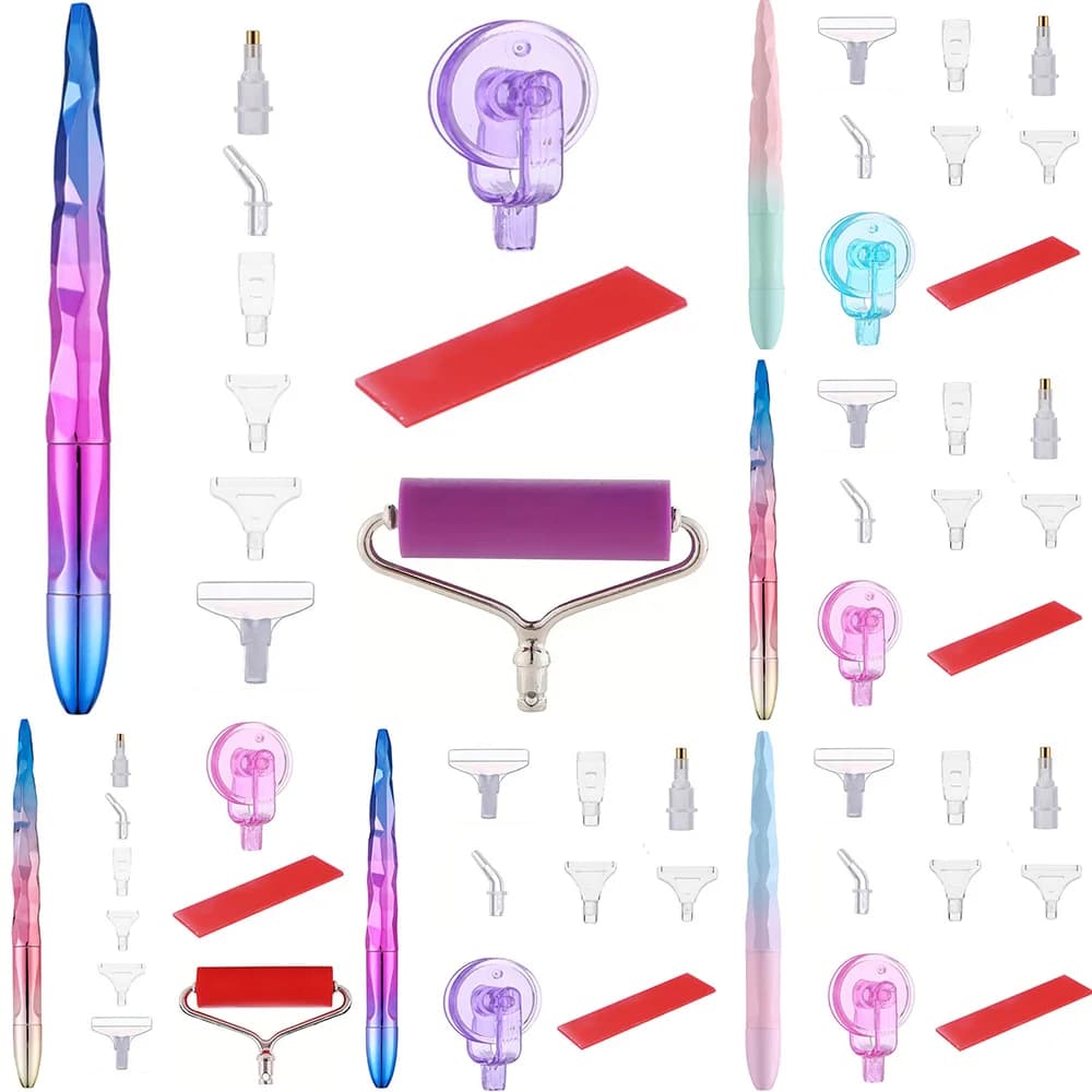 5D Matte Diamond Painting Pen Tool Point Drill Pens Roller Glue Clay Kits DIY Wheel Easy 5D Diamond Painting Cross Stitch Set