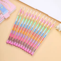 12/24Pcs Set Stackable Colorful Painting Graffiti Crayons Kids Party Supplies Birthday Gifts Kindergarten School Teacher Prizes