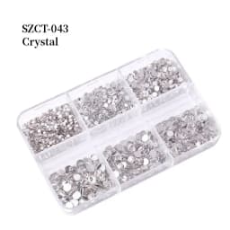 6grids SS6-20 Mixed Size Pink Bronze Silver Flatback Rhinestones Gems Flashing Diamonds 3D Nail Art Decorations Crystals