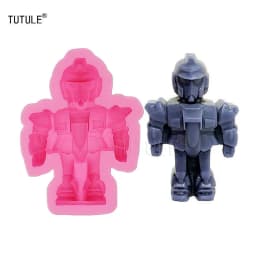 3D Simulation Robot Silicone Mold Flip Candy Cake Mold Handmade Soap Mold Aroma Candle Plaster Mold DIY Baking