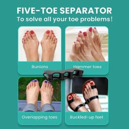 1 Pair of Soft Silicone Toe Orthotics, Toe Separators, Bunion and Hammertoe Relief, Suitable for Running and Yoga Practice