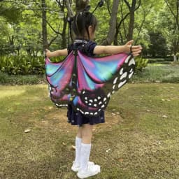 Kids Butterfly Wings Cape Girls Fairy Shawl Pixie Cloak Fancy Colorful Dress Costume Gift Party & Holiday DIY Decorations