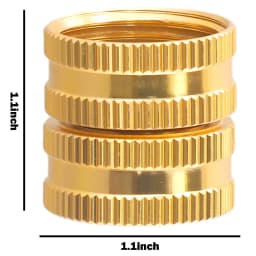 Two-Way Female Connector Solid Brass Irrigation Garden Hose 3/4 Bi-directional Female Head Water Pipe Joint Connectors